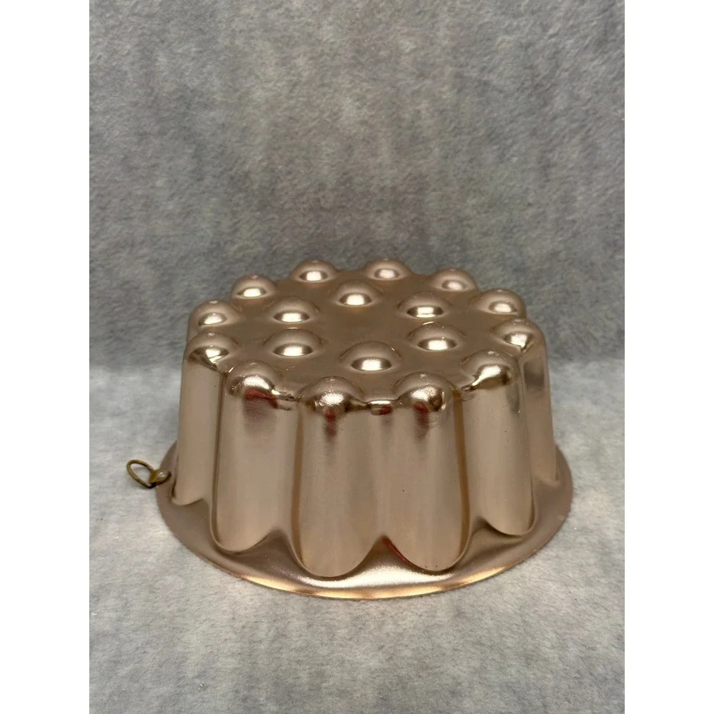 Vintage Jello Mold Copper Tone‎ Scalloped Bubble Pattern Wall Hanging Aluminum